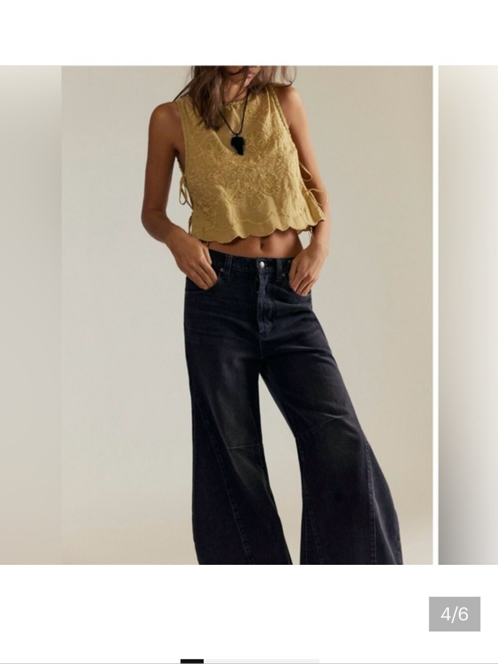 We The Free Wide Leg High-Rise Jeans in Black Denim - Eden High Slouchy Flare